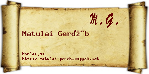 Matulai Geréb névjegykártya